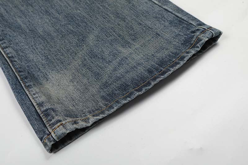 DAXUEN High-waisted wide-leg jeans in faded medium blue denim