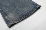 DAXUEN High-waisted wide-leg jeans in faded medium blue denim