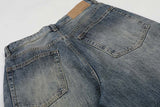 DAXUEN High-waisted wide-leg jeans in faded medium blue denim