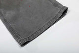 DAXUEN Faded charcoal paint-splatter wide-leg denim jeans