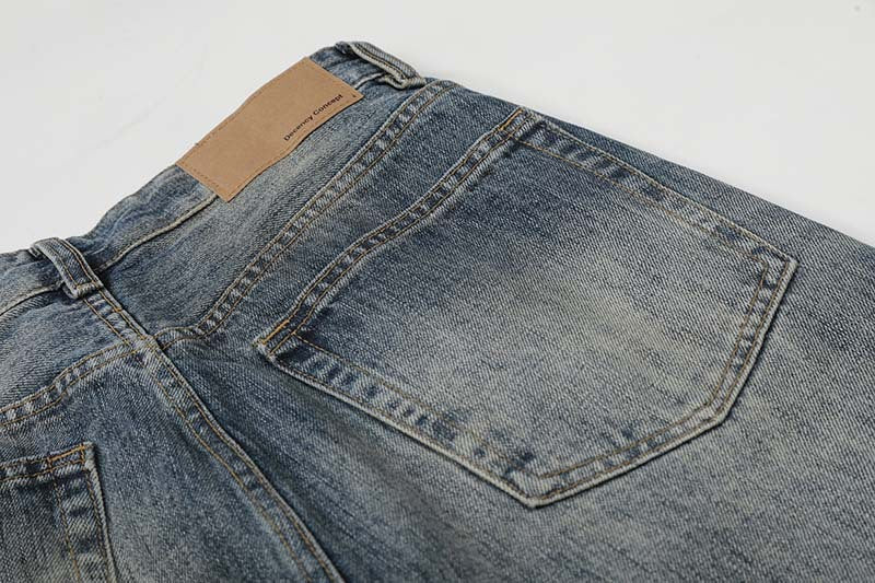 DAXUEN High-waisted wide-leg jeans in faded medium blue denim