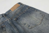 DAXUEN High-waisted wide-leg jeans in faded medium blue denim