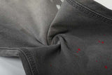 DAXUEN Faded charcoal paint-splatter wide-leg denim jeans