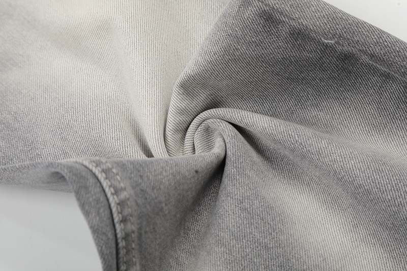 DAXUEN Distressed wide-leg jeans in washed grey denim