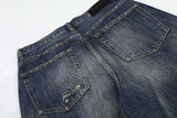 DAXUEN Distressed wide-leg jeans in dark blue wash