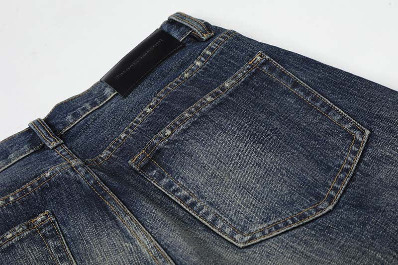 DAXUEN Distressed wide-leg jeans in dark blue wash