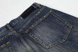 DAXUEN Distressed wide-leg jeans in dark blue wash