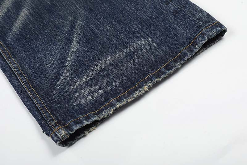 DAXUEN Distressed wide-leg jeans in dark blue wash