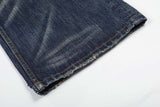 DAXUEN Distressed wide-leg jeans in dark blue wash