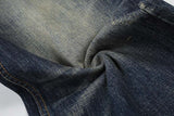 DAXUEN Distressed wide-leg jeans in dark blue wash