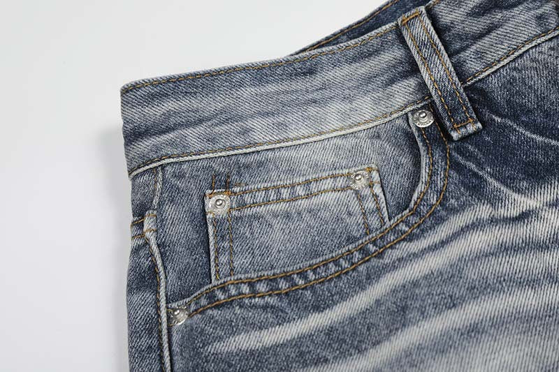 DAXUEN Faded high-waisted wide-leg denim jeans