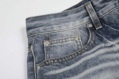 DAXUEN Faded high-waisted wide-leg denim jeans