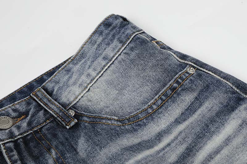 DAXUEN Faded high-waisted wide-leg denim jeans