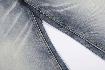 DAXUEN Faded high-waisted wide-leg denim jeans