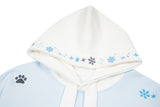DAXUEN Pullover hoodie with snowflake and paw print embroidery