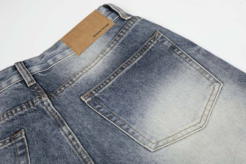 DAXUEN Faded high-waisted wide-leg denim jeans