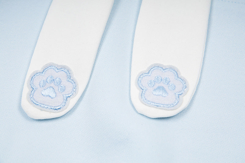 DAXUEN Pullover hoodie with snowflake and paw print embroidery