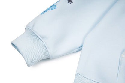 DAXUEN Pullover hoodie with snowflake and paw print embroidery