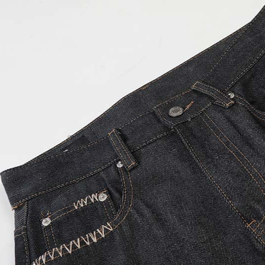 DAXUEN Charcoal wide-leg denim jeans