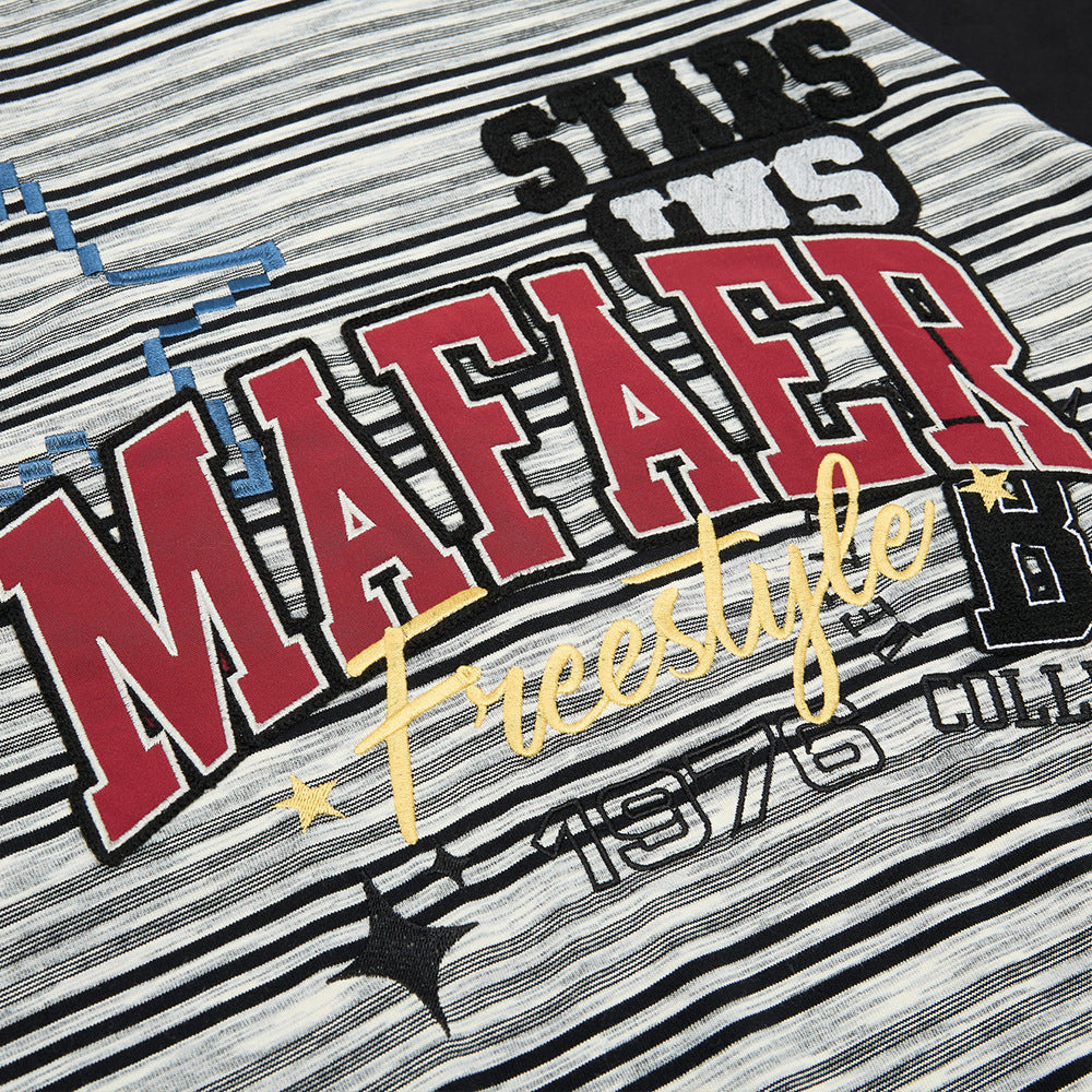 DAXUEN Bold striped graphic short-sleeve T-shirt