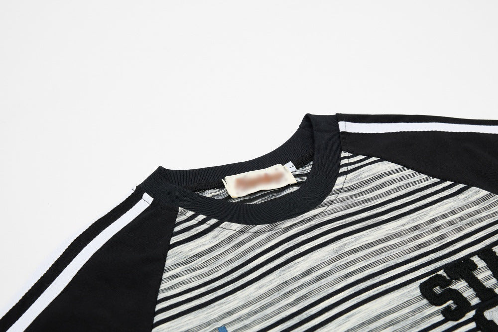DAXUEN Bold striped graphic short-sleeve T-shirt