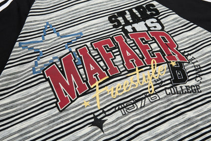 DAXUEN Bold striped graphic short-sleeve T-shirt