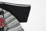 DAXUEN Bold striped graphic short-sleeve T-shirt