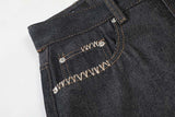 DAXUEN Charcoal wide-leg denim jeans