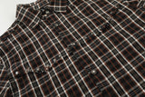 DAXUEN Distressed plaid button-up shirt with frayed edges