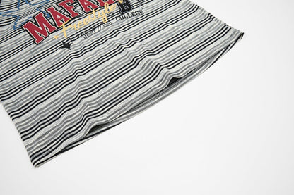 DAXUEN Bold striped graphic short-sleeve T-shirt