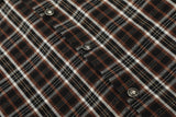 DAXUEN Distressed plaid button-up shirt with frayed edges