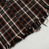 DAXUEN Distressed plaid button-up shirt with frayed edges