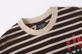 DAXUEN Distressed stripe graphic t-shirt