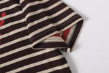 DAXUEN Distressed stripe graphic t-shirt