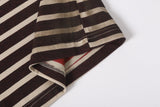 DAXUEN Distressed stripe graphic t-shirt