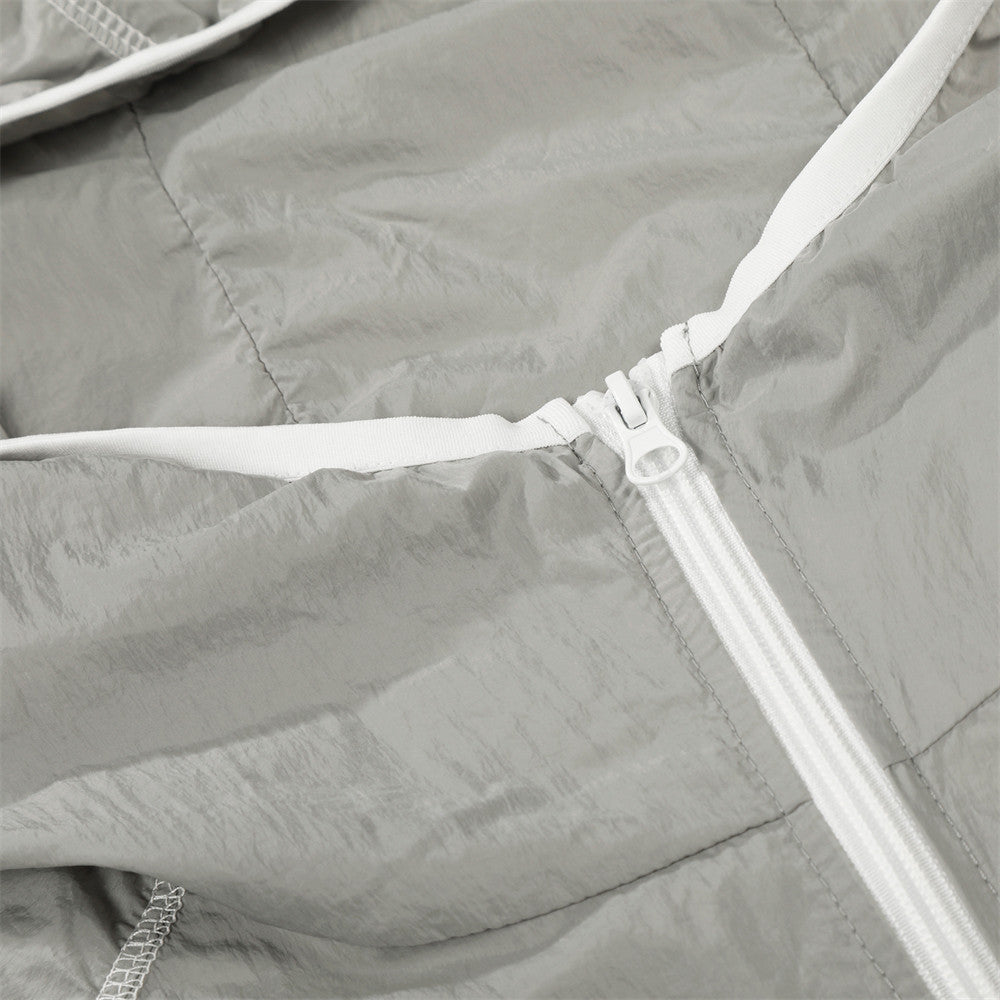 DAXUEN Lightweight hooded jacket in light grey and black