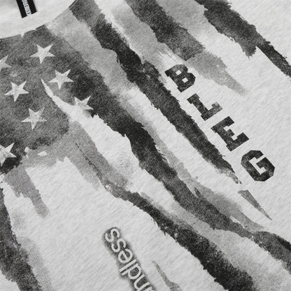 DAXUEN Short-sleeved graphic T-shirt with distressed flag design