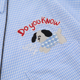 DAXUEN Gingham button-up shirt with teddy bear pendant