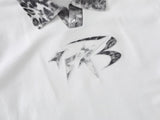 DAXUEN Casual short-sleeve collared top with animal print