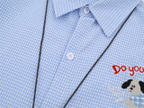 DAXUEN Gingham button-up shirt with teddy bear pendant