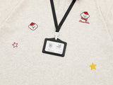DAXUEN Layered polo shirt with cartoon graphics and plaid accents