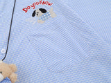 DAXUEN Gingham button-up shirt with teddy bear pendant