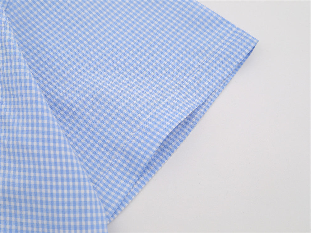DAXUEN Gingham button-up shirt with teddy bear pendant
