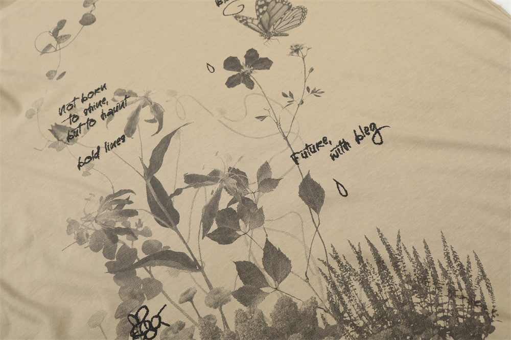 DAXUEN Botanical graphic relaxed fit t-shirt