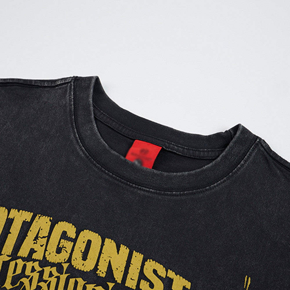 DAXUEN Loose-fit graphic T-shirt with distressed print