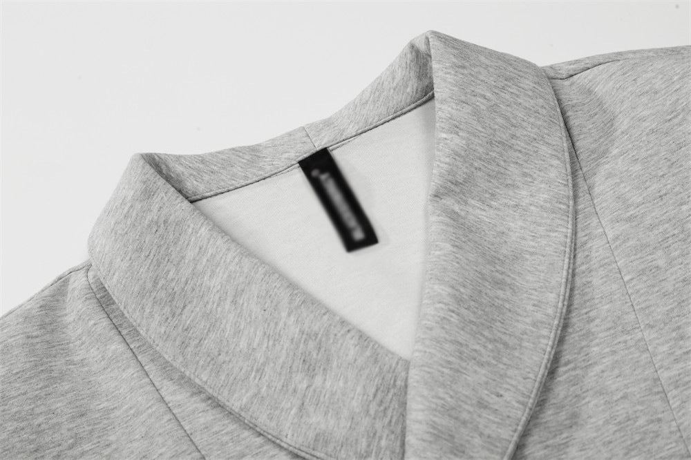 DAXUEN Double-breasted short-sleeved top with shawl collar