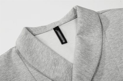 DAXUEN Double-breasted short-sleeved top with shawl collar