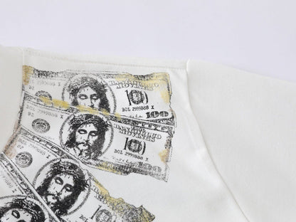 DAXUEN Short-sleeved graphic t-shirt with dollar bill print