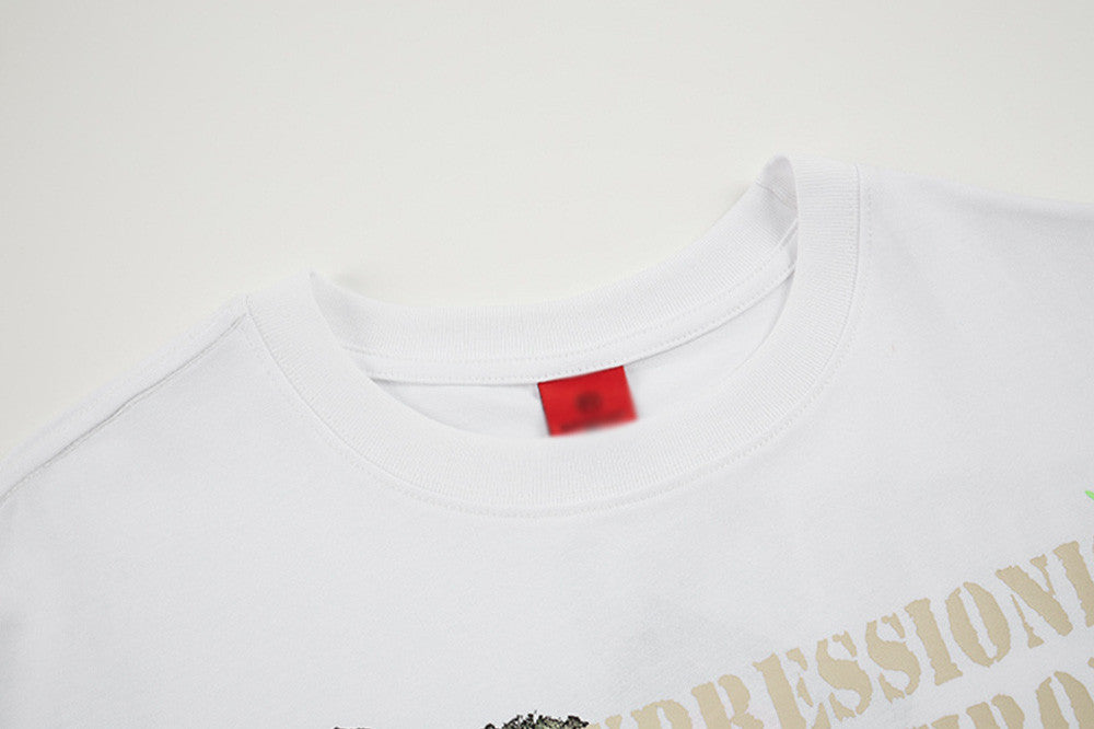 DAXUEN Retro graphic oversized T-shirt with multi-layered print