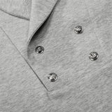 DAXUEN Double-breasted short-sleeved top with shawl collar